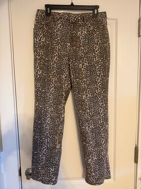 Maurices Brown and Black Leopard Print Straight Leg Jeans